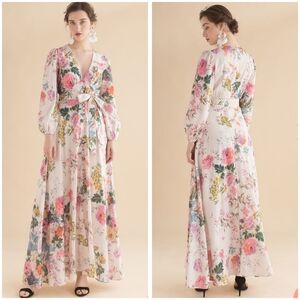 NWT Chickwish Only In Dreams Floral Button Down Maxi Dress Size XS
